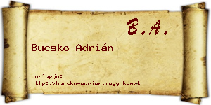 Bucsko Adrián névjegykártya